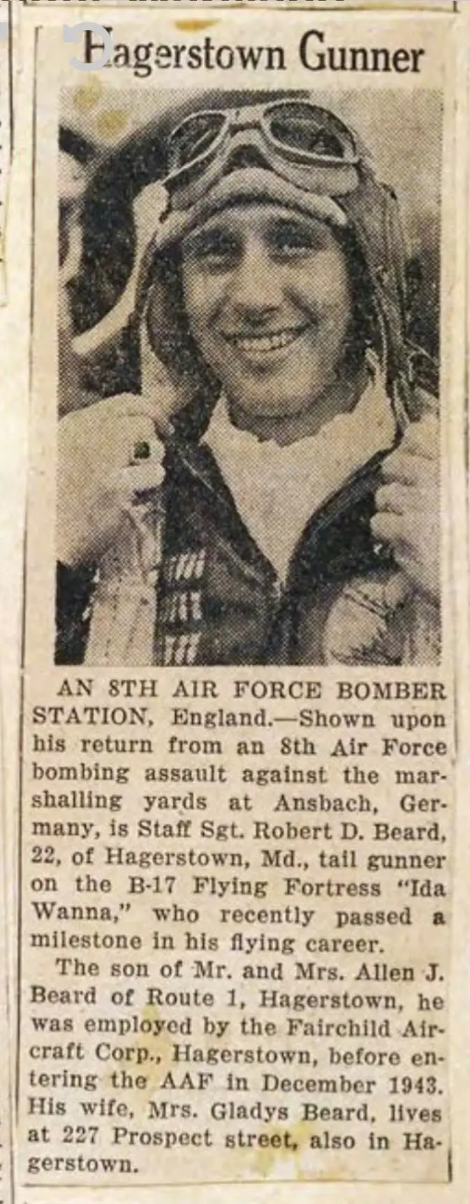 Robert Dale Beard Gunner portrait