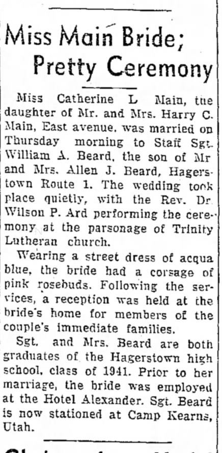 Uncle Jim marries Aunt Catherine